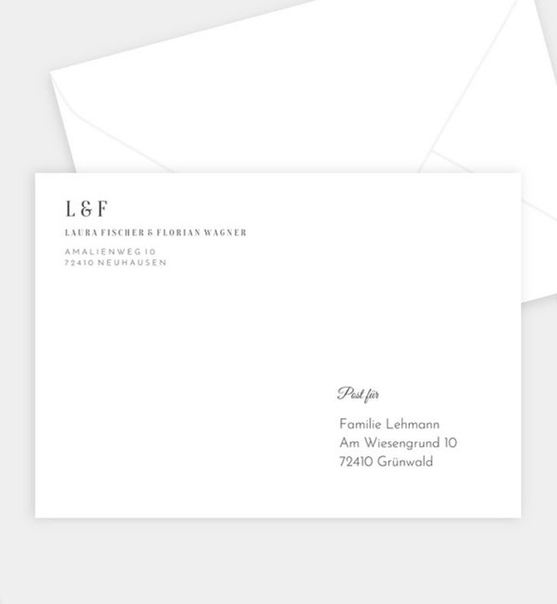 Briefumschlag Hochzeit Modern Typo