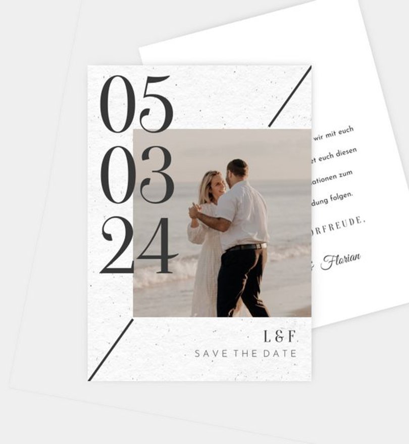 Save-The-Date Karte Hochzeit Modern Typo