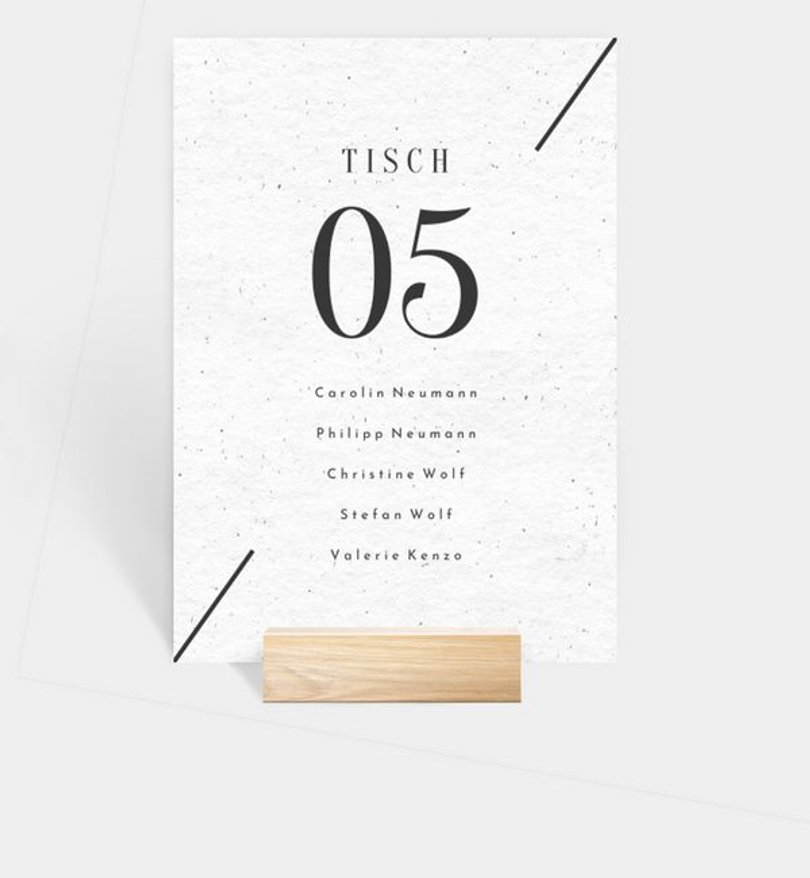 Gruppentischkarte Hochzeit Modern Typo