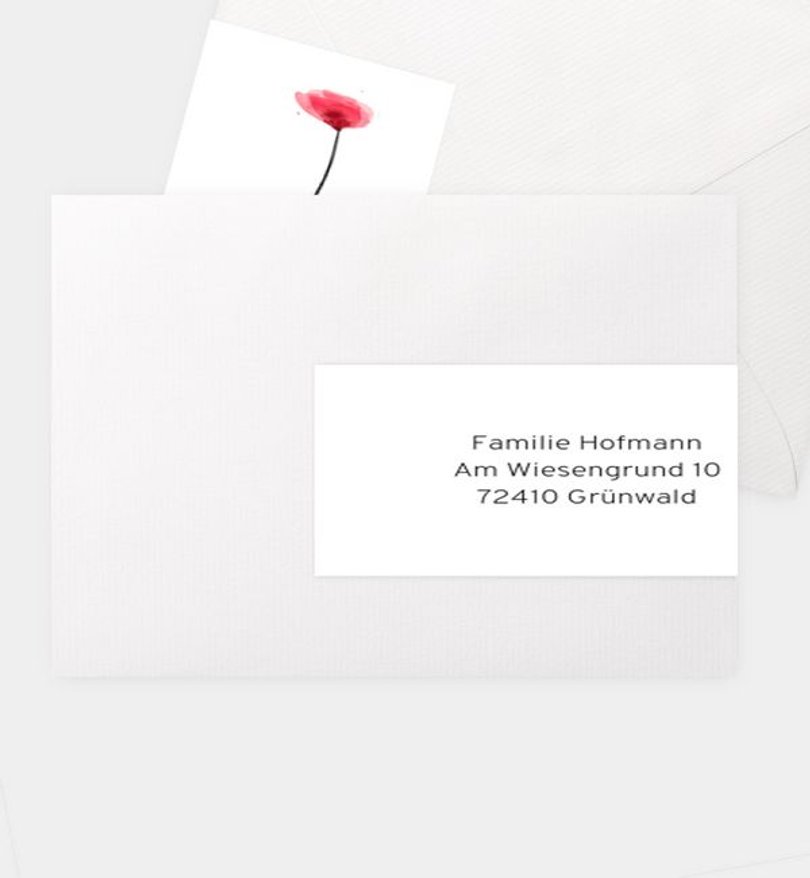 Absenderaufkleber Trauer Mohn