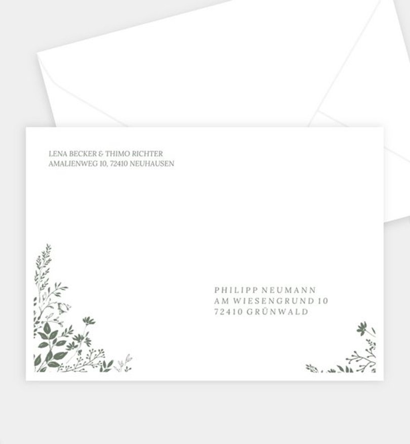 Briefumschlag Hochzeit Blooming Love