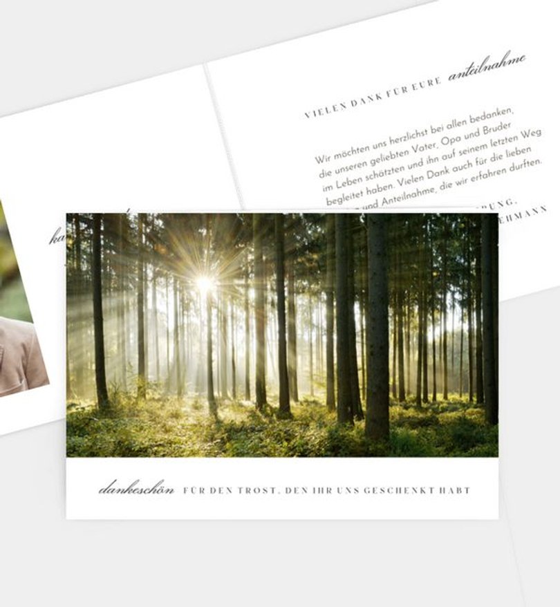 Dankeskarte Trauer Waldfrieden