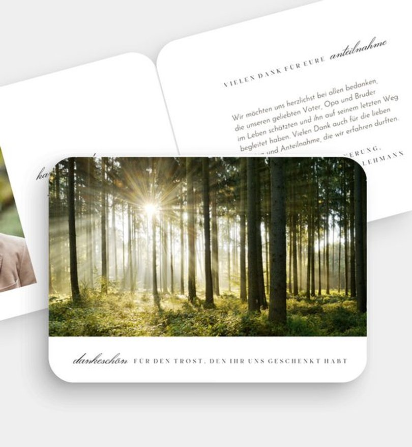 Dankeskarte Trauer Waldfrieden