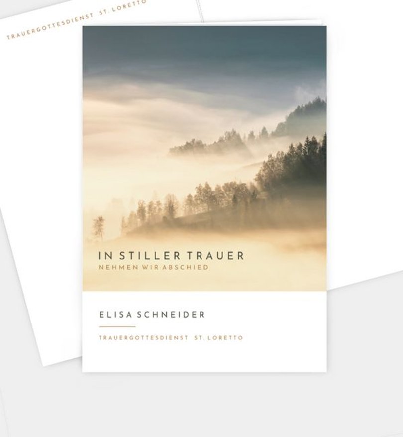Kirchenheft Trauer Abendhimmel · Waldnebel