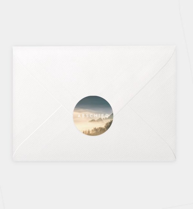 Siegelsticker Trauer Abendhimmel · Waldnebel