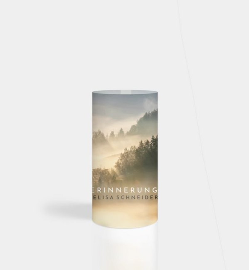 Windlichtkarte Trauer Abendhimmel · Waldnebel
