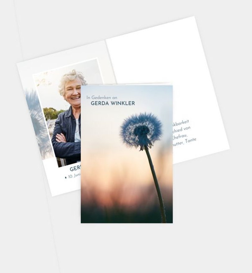 Sterbebilder Trauer Pusteblume