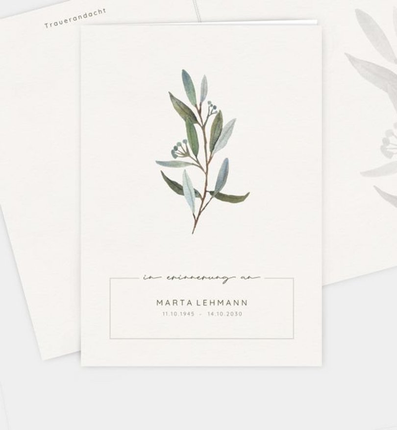 Kirchenheft Trauer Olive branch