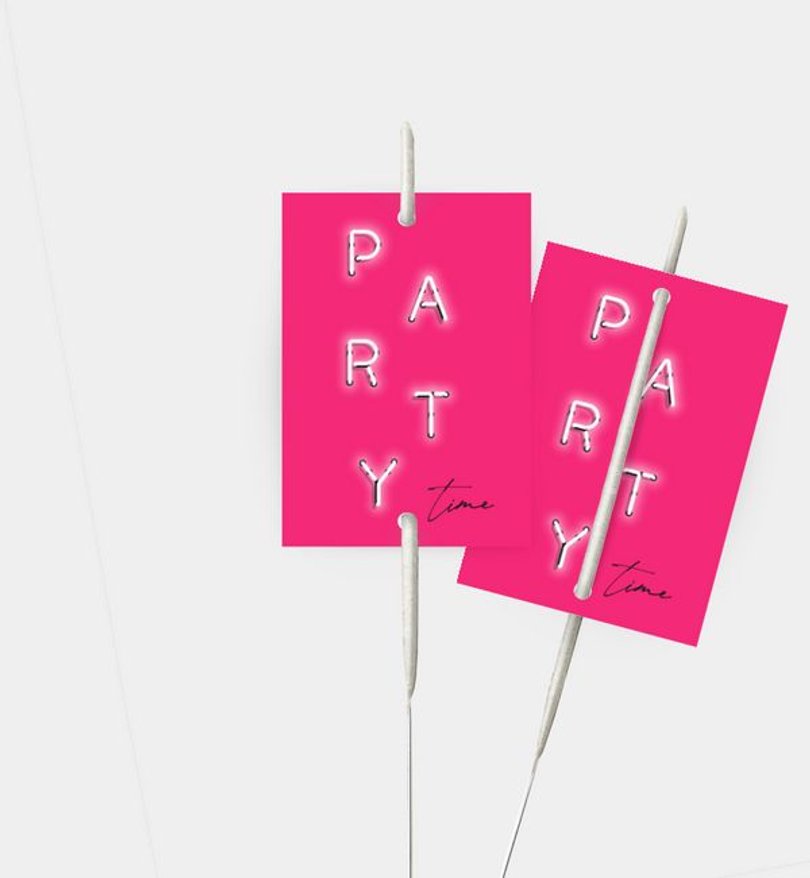 Wunderkerzenetikett Geburtstag Neon