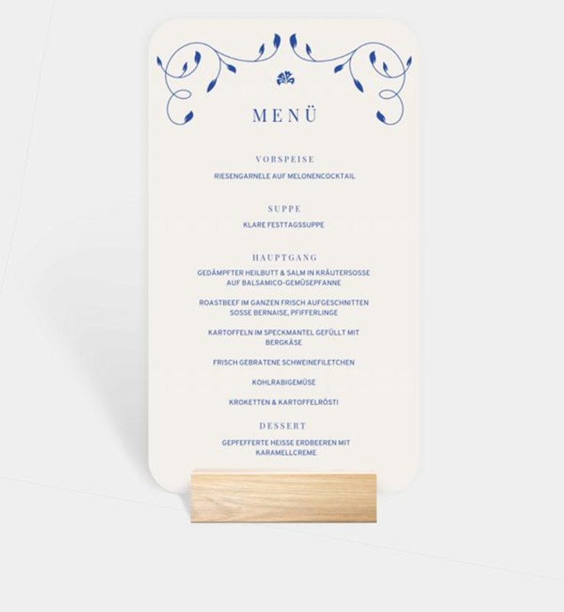 Menükarte Hochzeit Porto