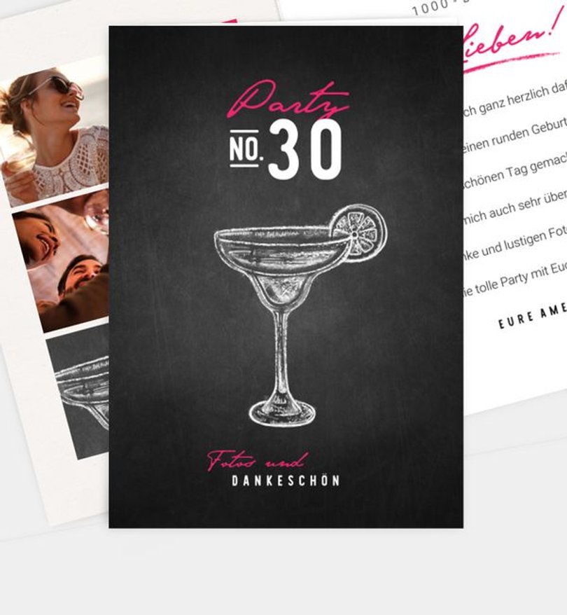 Dankeskarte Geburtstag Cheers