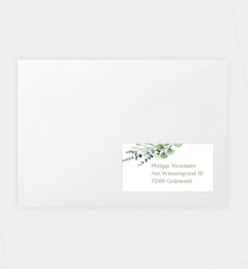Empfängeraufkleber Hochzeit Schönes Land