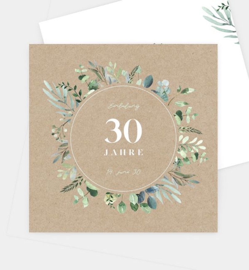 Einladungskarte Geburtstag Minty Flower · Crafty