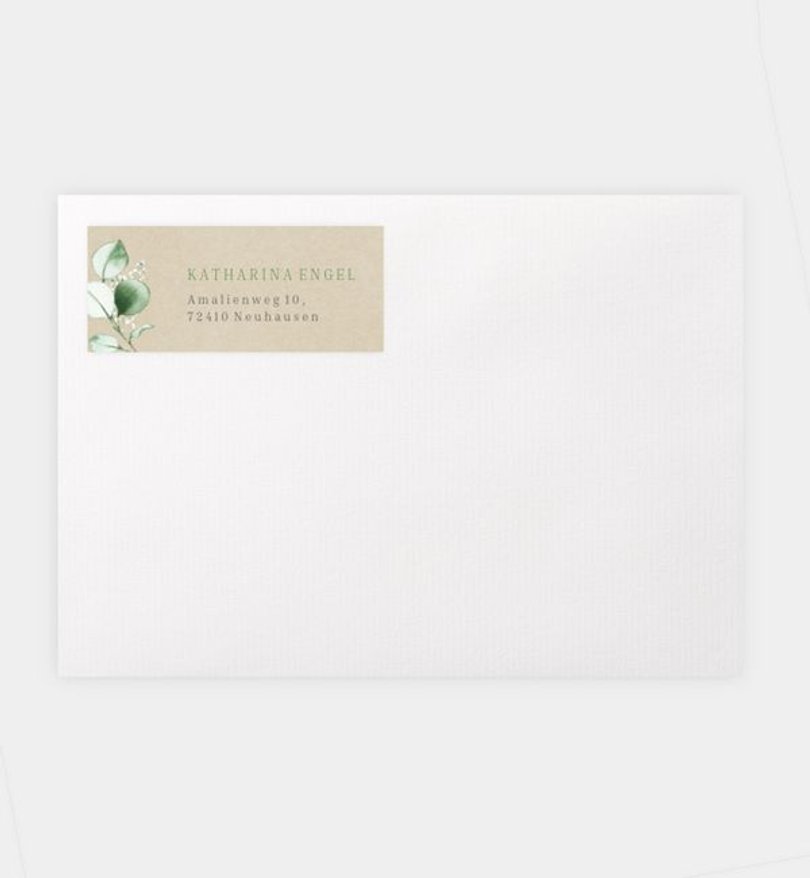 Absenderaufkleber Hochzeit Sweet Eucalyptus