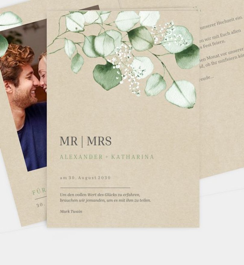 Einladungskarte Hochzeit Sweet Eucalyptus