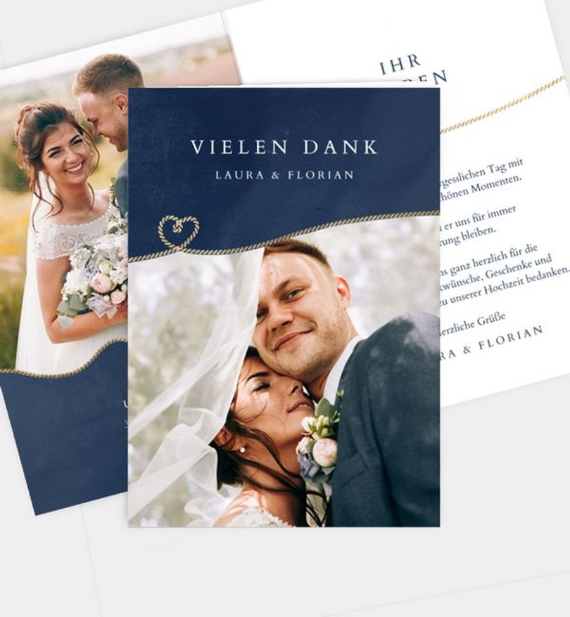 Dankeskarte Hochzeit Hohe See