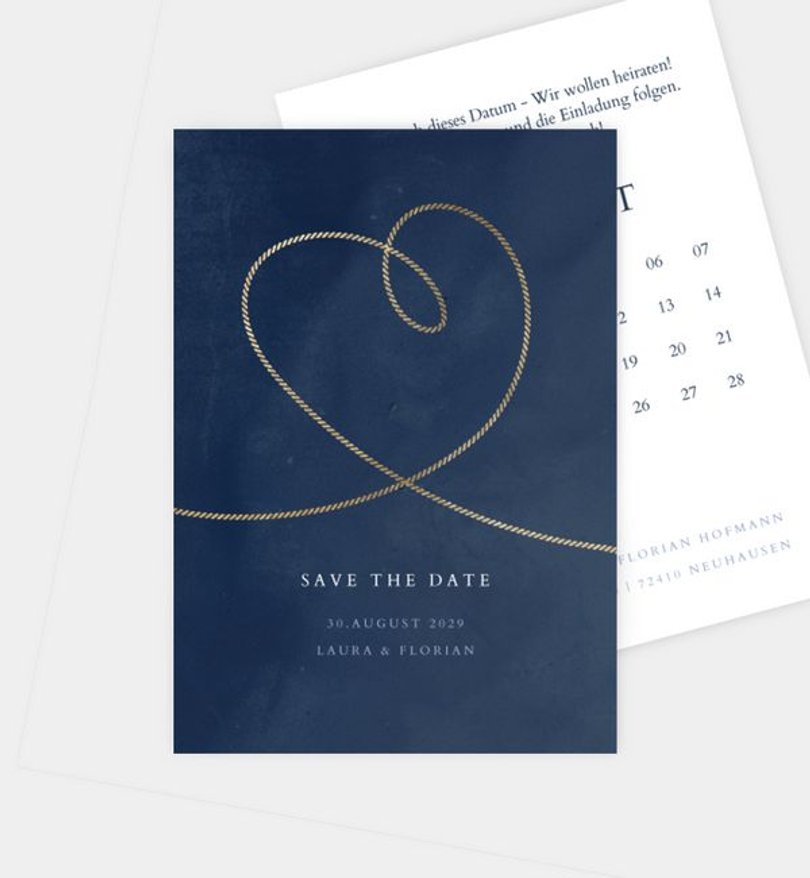 Save-The-Date Karte Hochzeit Hohe See