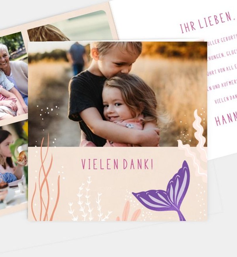 Dankeskarte Kindergeburtstag Unter Wasser