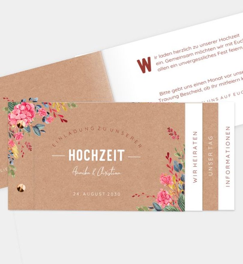 Einladungskarte Hochzeit Vivid Florals