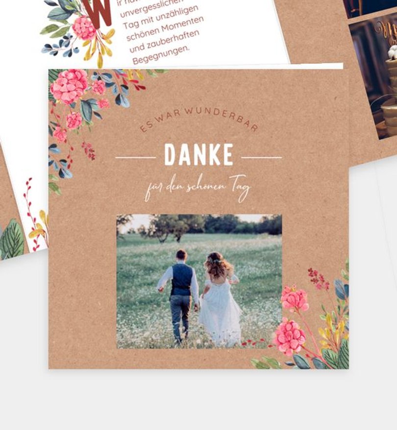 Dankeskarte Hochzeit Vivid Florals