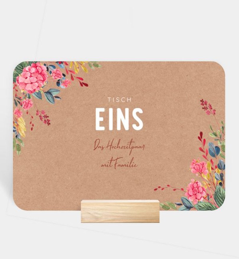 Tischnummer Hochzeit Vivid Florals