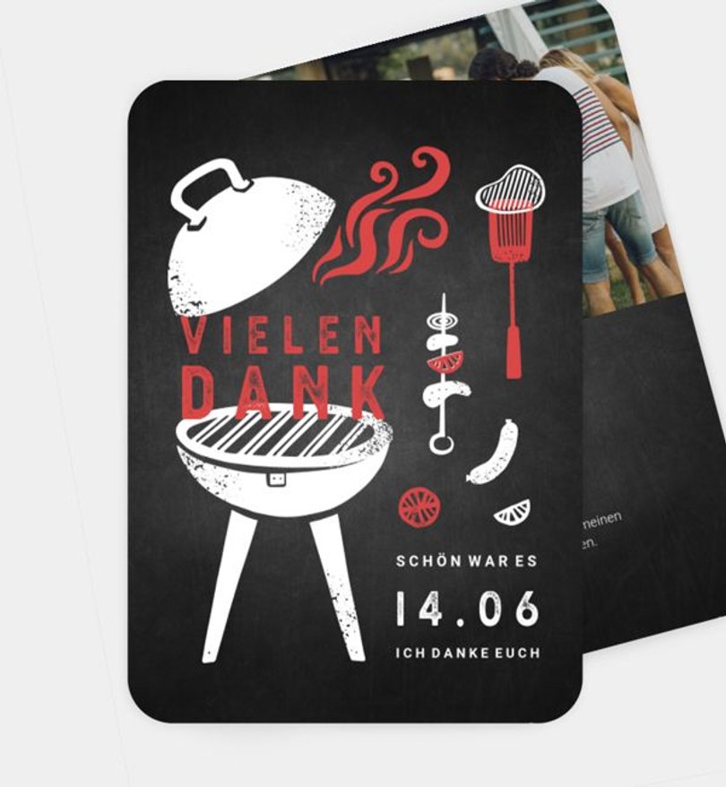 Dankeskarte Geburtstag BBQ Grillfest
