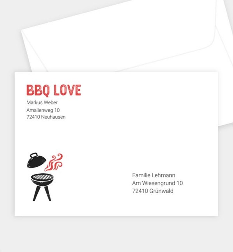 Briefumschlag Geburtstag BBQ Grillfest
