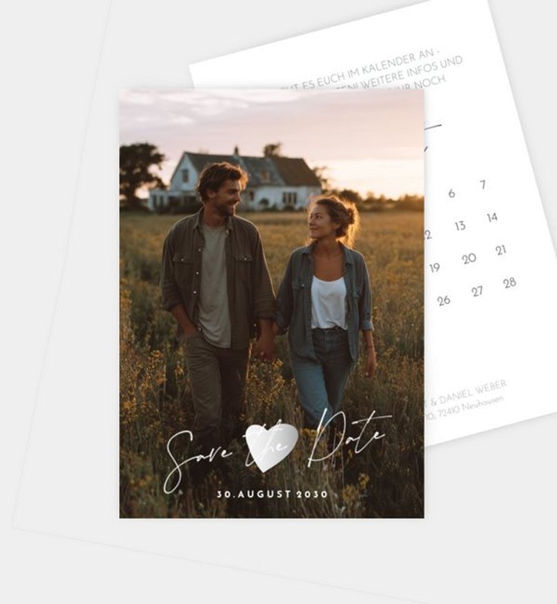 Save-The-Date Karte Hochzeit Herzstück