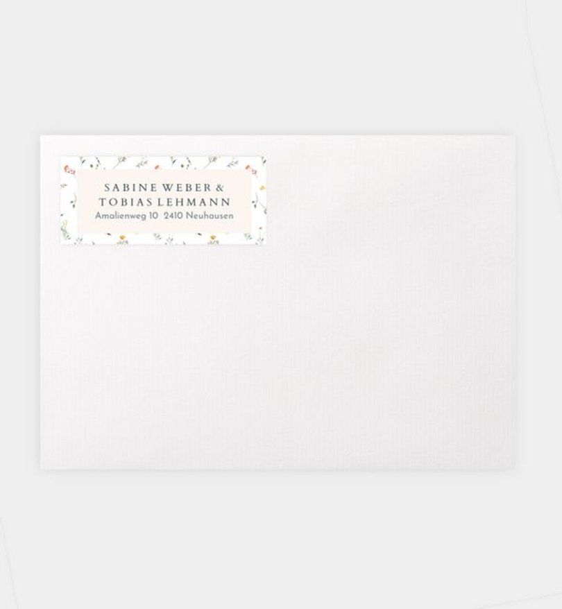 Absenderaufkleber Hochzeit Allover floral print