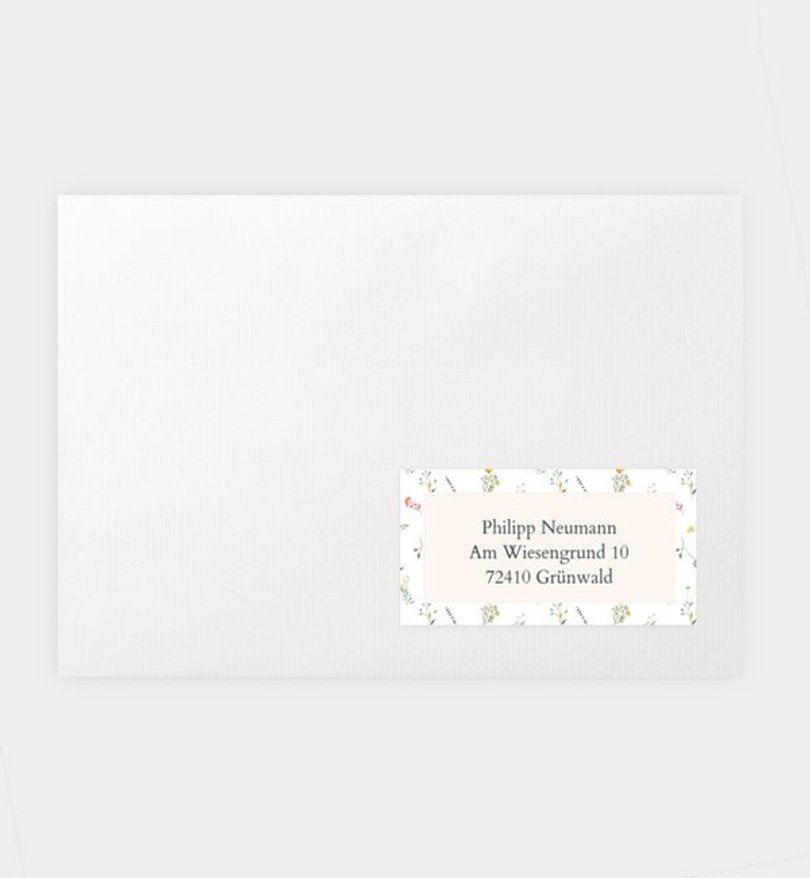 Empfängeraufkleber Hochzeit Allover floral print
