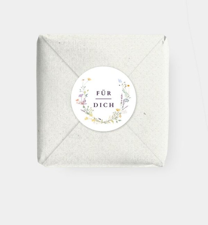 Geschenkaufkleber Hochzeit Blütengarten
