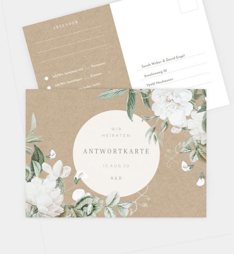 Antwortkarte Hochzeit True Love