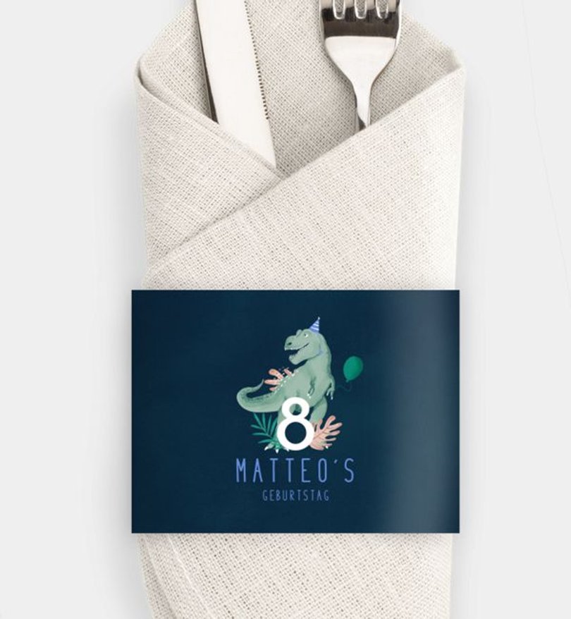 Besteck Servietten-Zubehör Kindergeburtstag Tyrannosaurus
