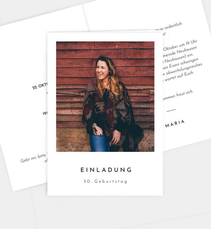 Einladungskarte Geburtstag Polaroid