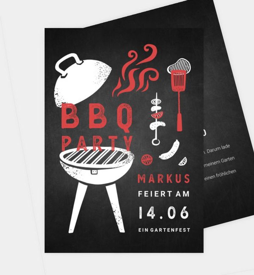 Einladungskarte Geburtstag BBQ Grillfest
