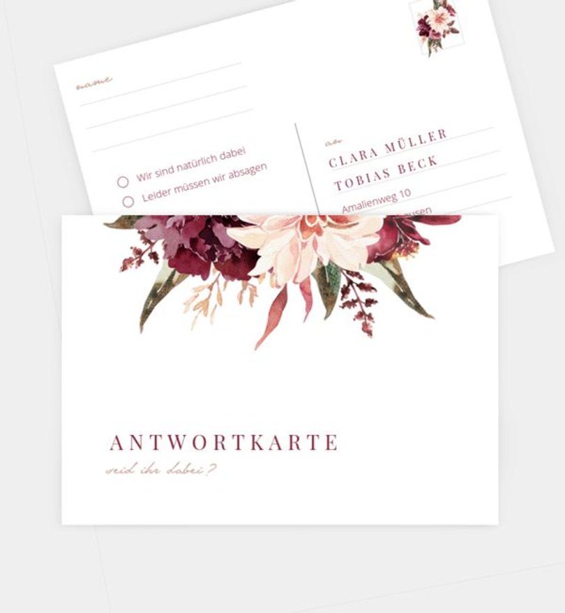 Antwortkarte Hochzeit Boho Romance