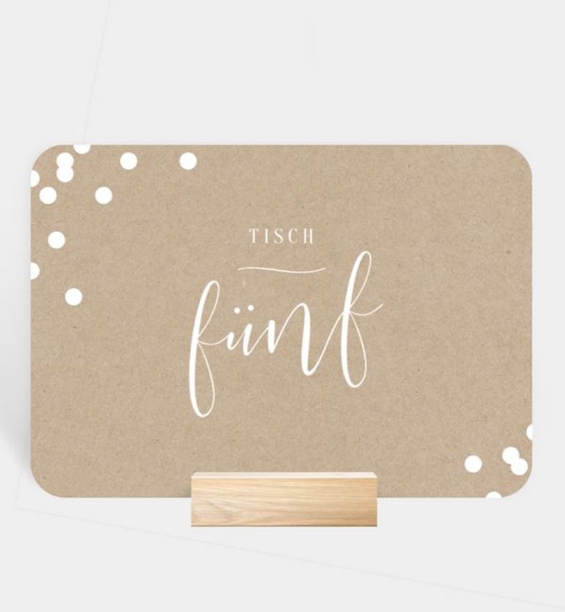 Tischnummer Hochzeit Confetti Love