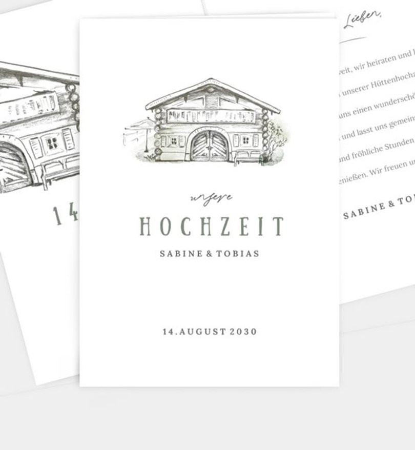 Einladungskarte Hochzeit Unser Hüttenfest