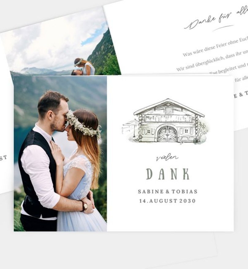 Dankeskarte Hochzeit Unser Hüttenfest