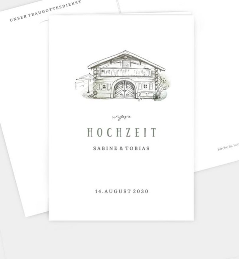 Kirchenheft Hochzeit Unser Hüttenfest