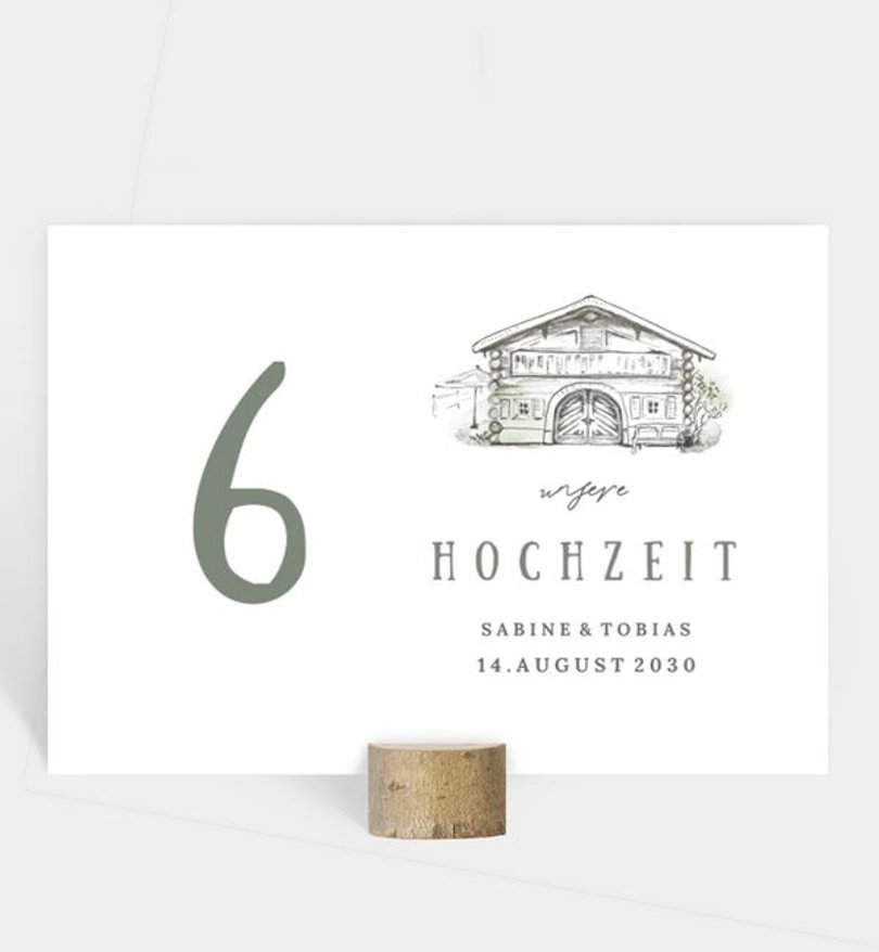 Tischnummer Hochzeit Unser Hüttenfest