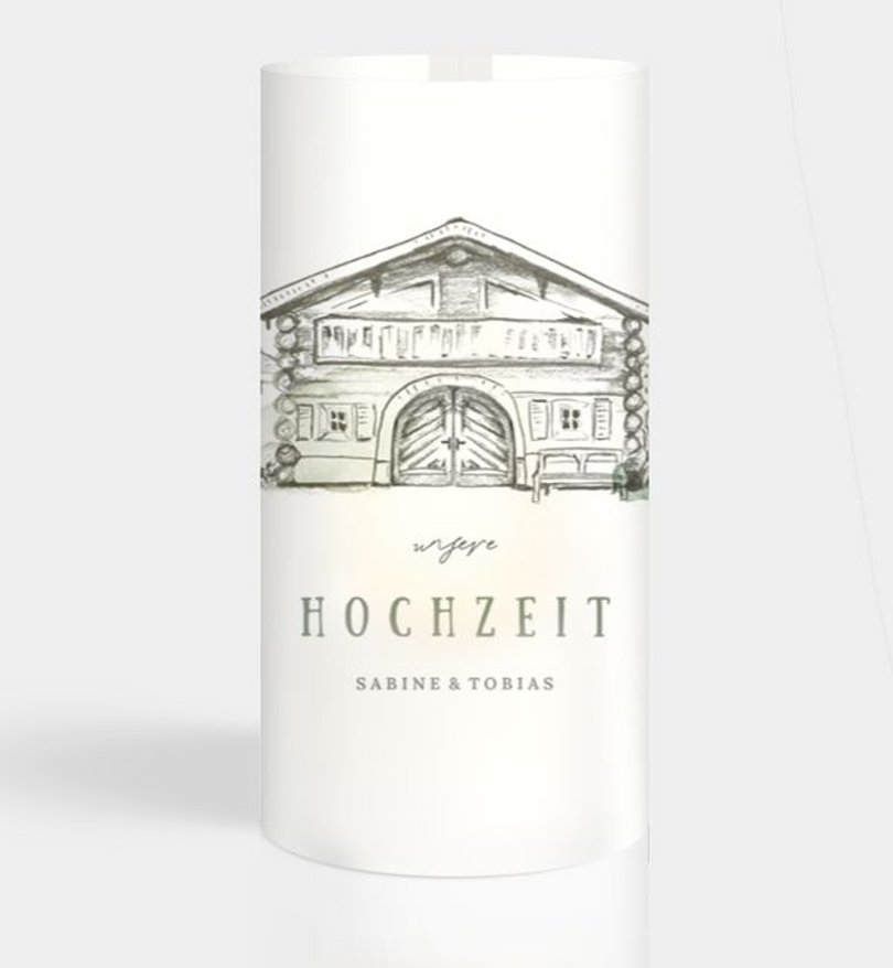 Windlichtkarte Hochzeit Unser Hüttenfest
