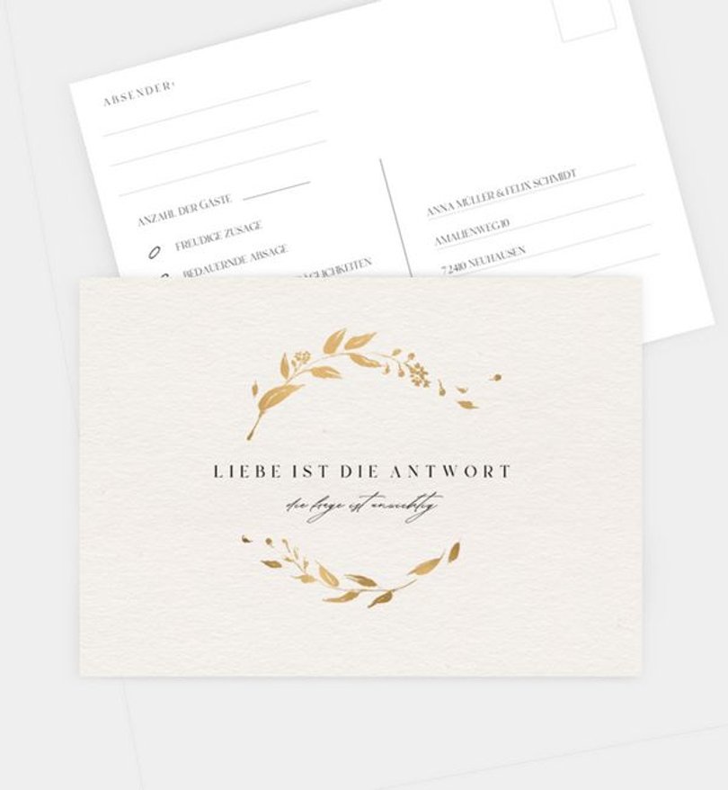 Antwortkarte Hochzeit Origin of Love