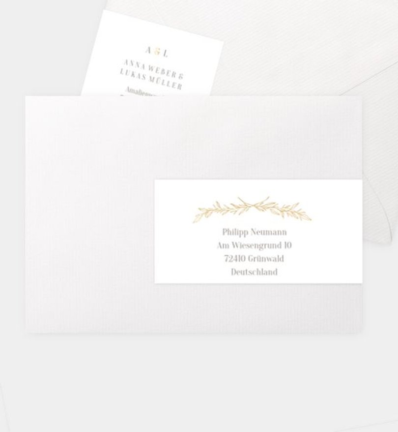 Adressaufkleber Hochzeit Elegant Branches