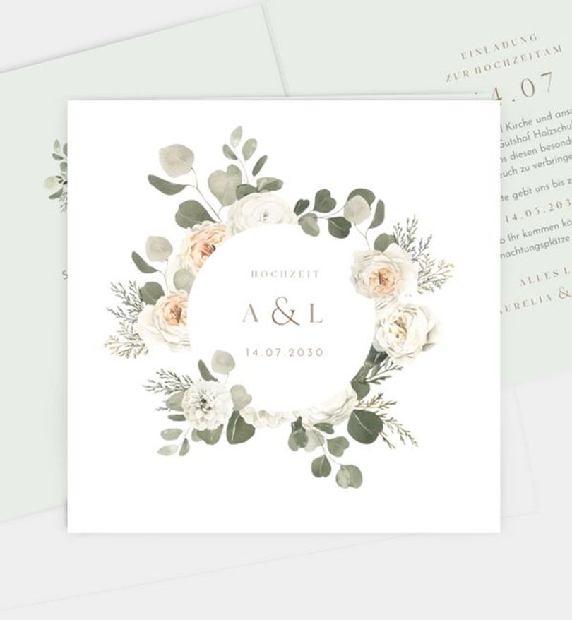 Einladungskarte Hochzeit Modern Eucalyptus