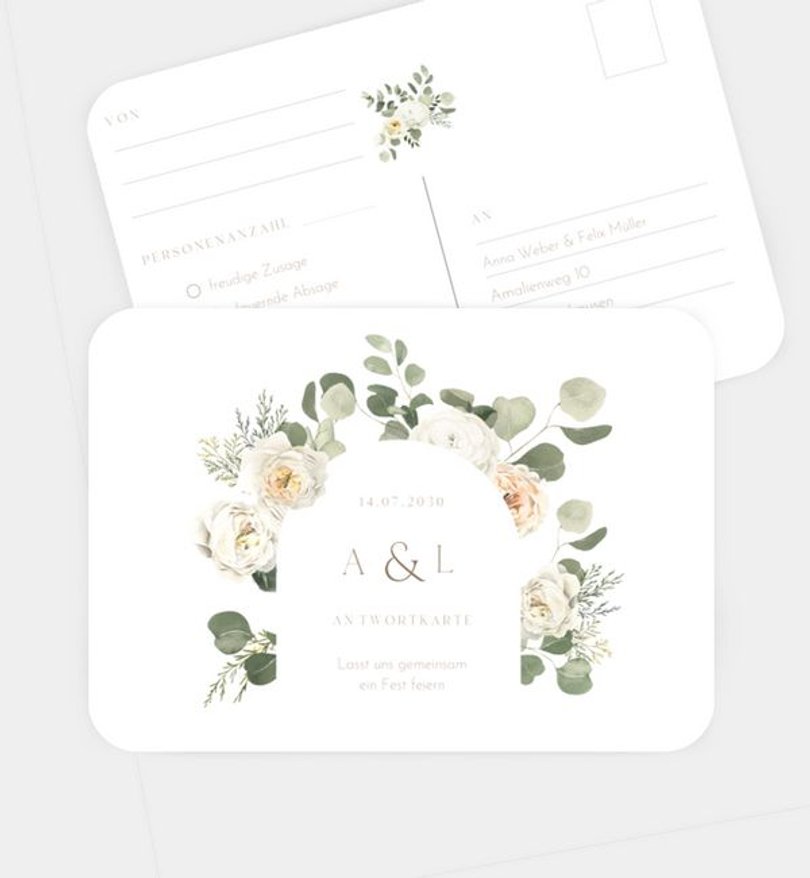 Antwortkarte Hochzeit Modern Eucalyptus