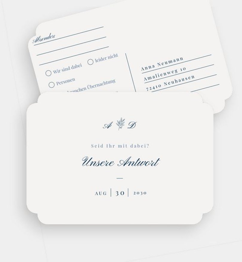 Antwortkarte Hochzeit Royal delight
