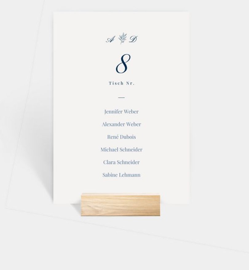 Gruppentischkarte Hochzeit Royal delight