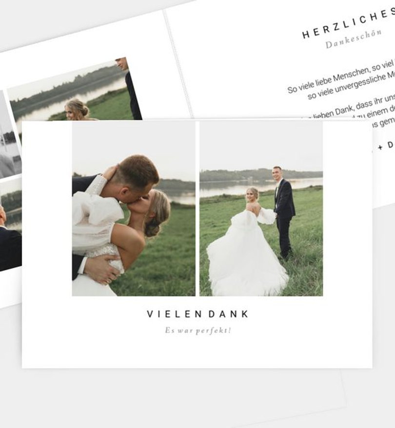 Dankeskarte Hochzeit Seite an Seite