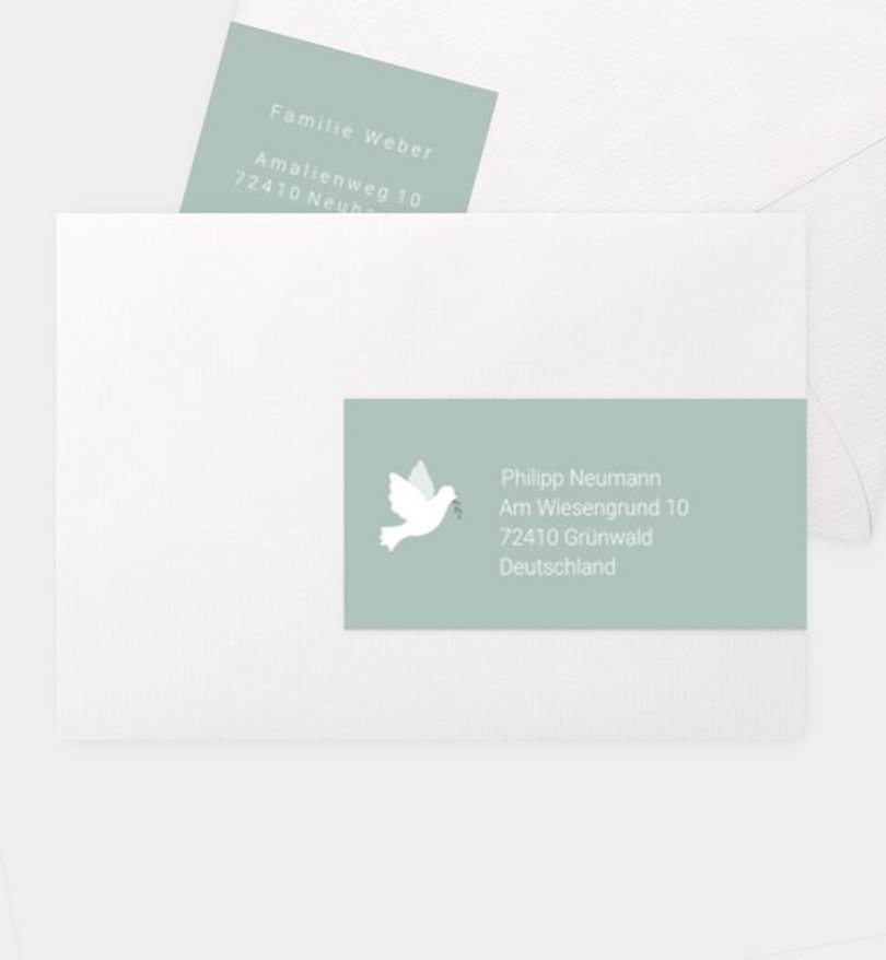 Adressaufkleber Kommunion Flying Bird